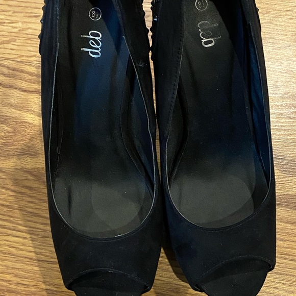 Deb 8 1/2 black suede with studded 5” heels.EUC - Picture 3 of 6